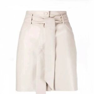 Nanushka beige Meda Vegan Leather Miniskirt Sz XS New With Tags